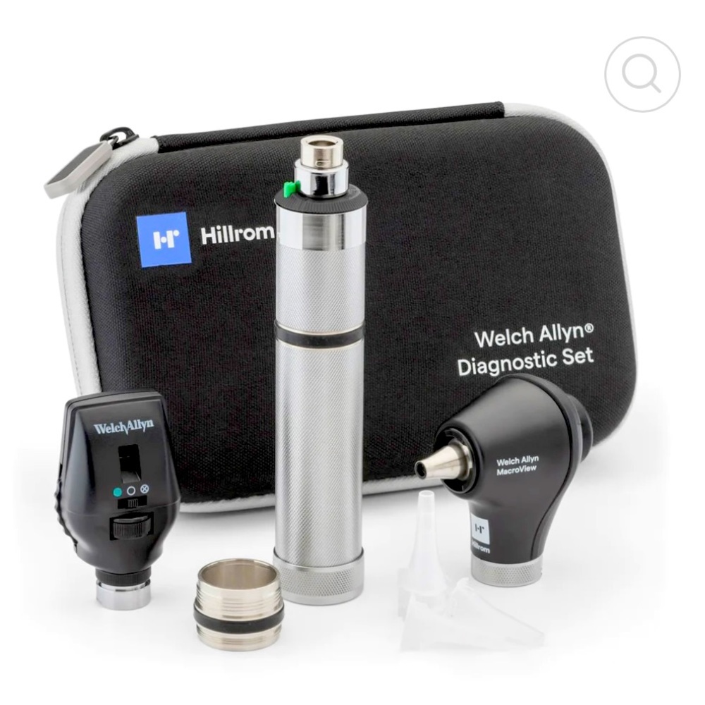 Ophthalmoscope, Otoscope, Rechargeable Power Handle, and Hard Carrying